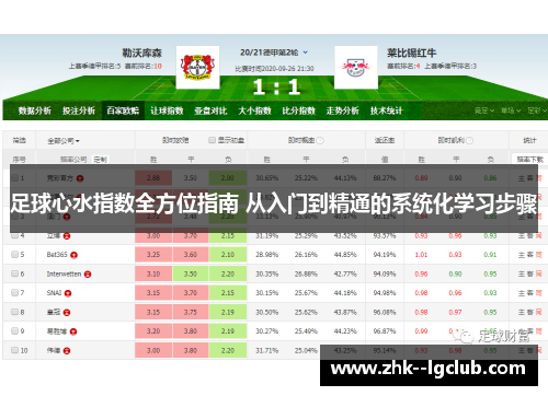 足球心水指数全方位指南 从入门到精通的系统化学习步骤
